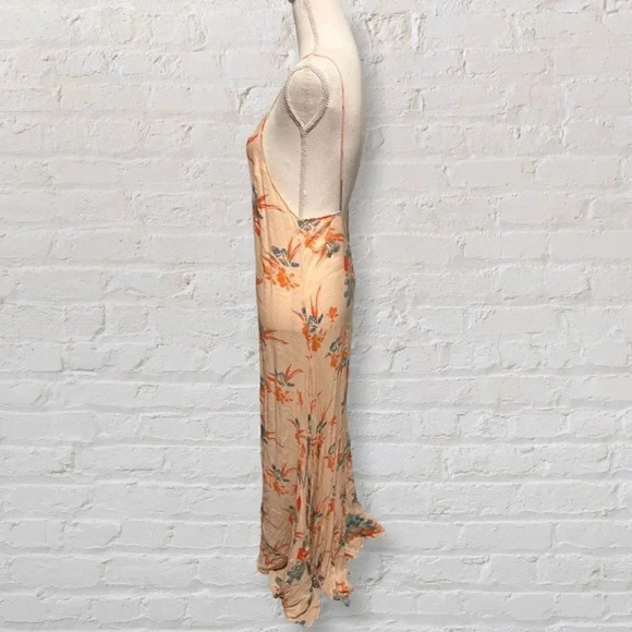 Free People Star Chasing Slip Dress In Hibiscus Combo Peach Green Size XS - Picture 4 of 7